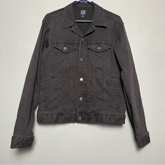 GAP Denim Black Jean Jacket Women’s Size M Classic Stretch Lightweight Coat - Picture 1 of 8